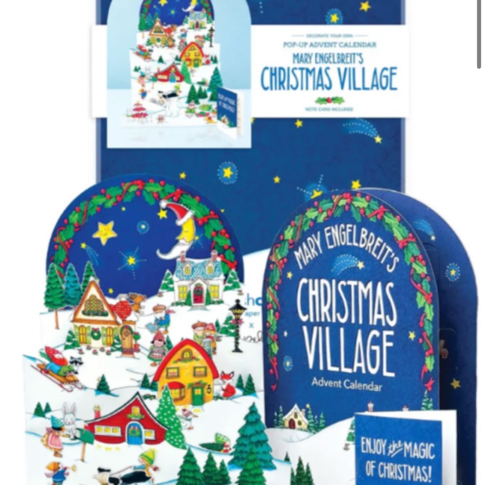 Mary Engelbreit Blue Christmas Village Pop-Up Advent Calendar